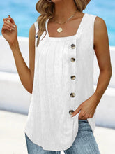 2023 New pleated square neck sleeveless swallowtail vest T-shirt