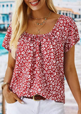 2023 Summer new small floral top women's holiday style