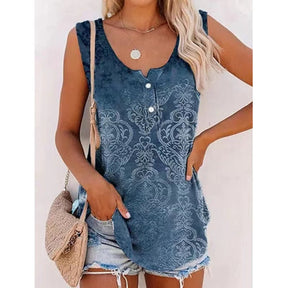 2023 New Printed Loose Casual Open Tank Top