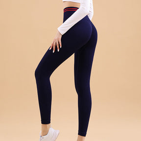 2023 New Waist Contrasting Color Hip Lifting Yoga Pants