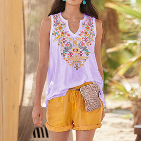 2023 New ethnic style top t-shirt vest