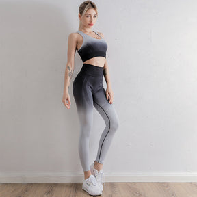2023 Seamless Gradient Hanging Dyeing Yoga Clothes Casual Suit